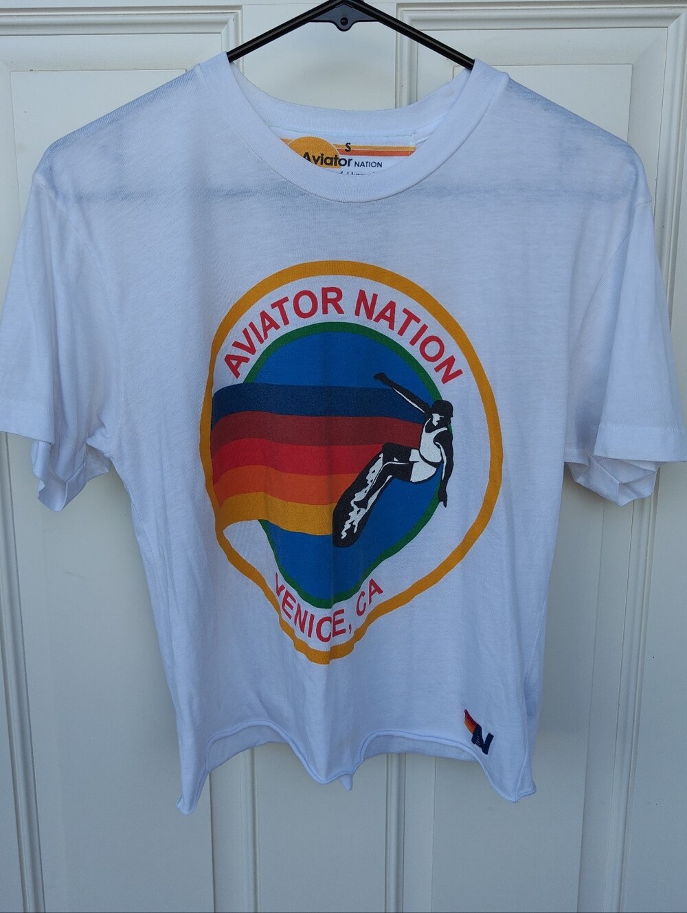 Aviator Nation Size S Cropped Boyfriend T- Shirt